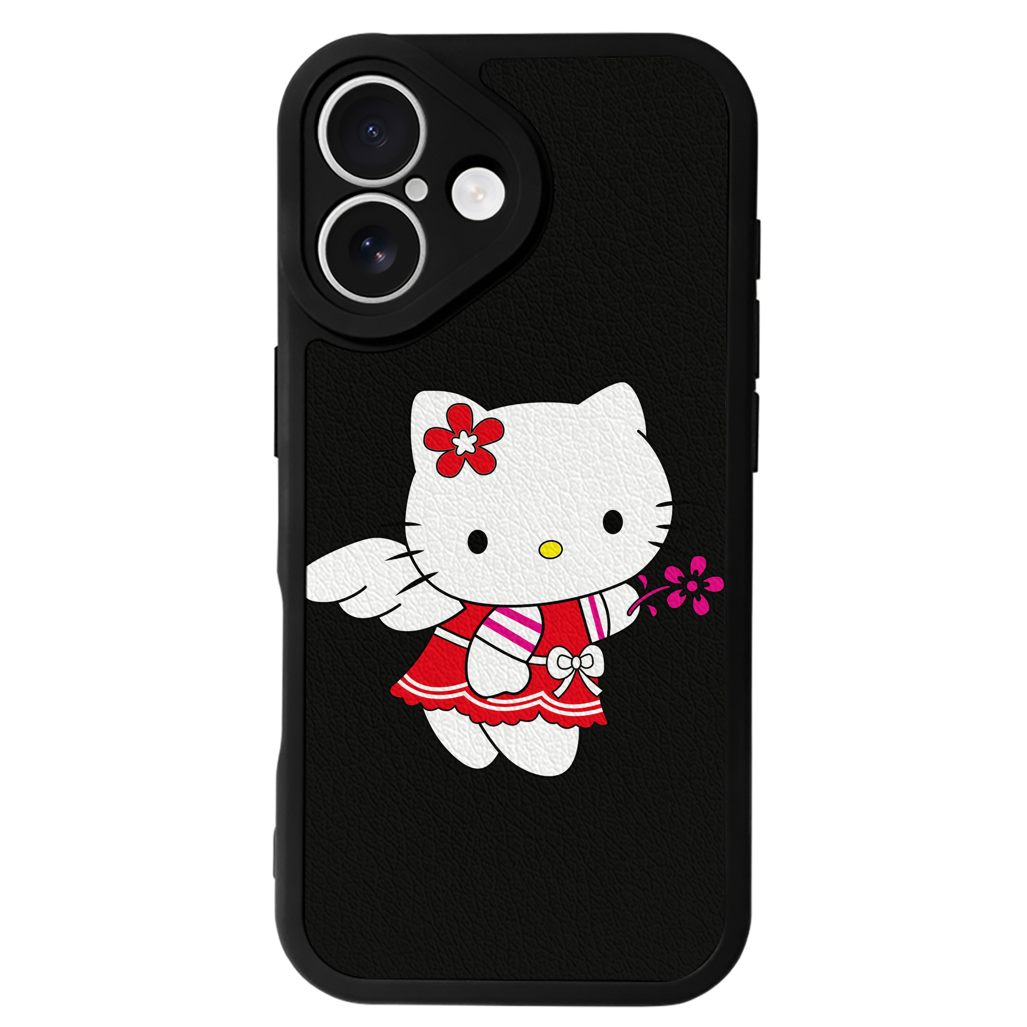 （画像用） Hello Kitty ハローキティ 【iPhone 16シリーズ対応】シリコンスマホケース（レザー調） 材質：シリコン